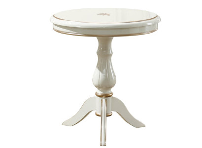 Beistelltisch Weiß Rund Klassische Holz Design Wohnzimmer Möbel Luxus Elegantes